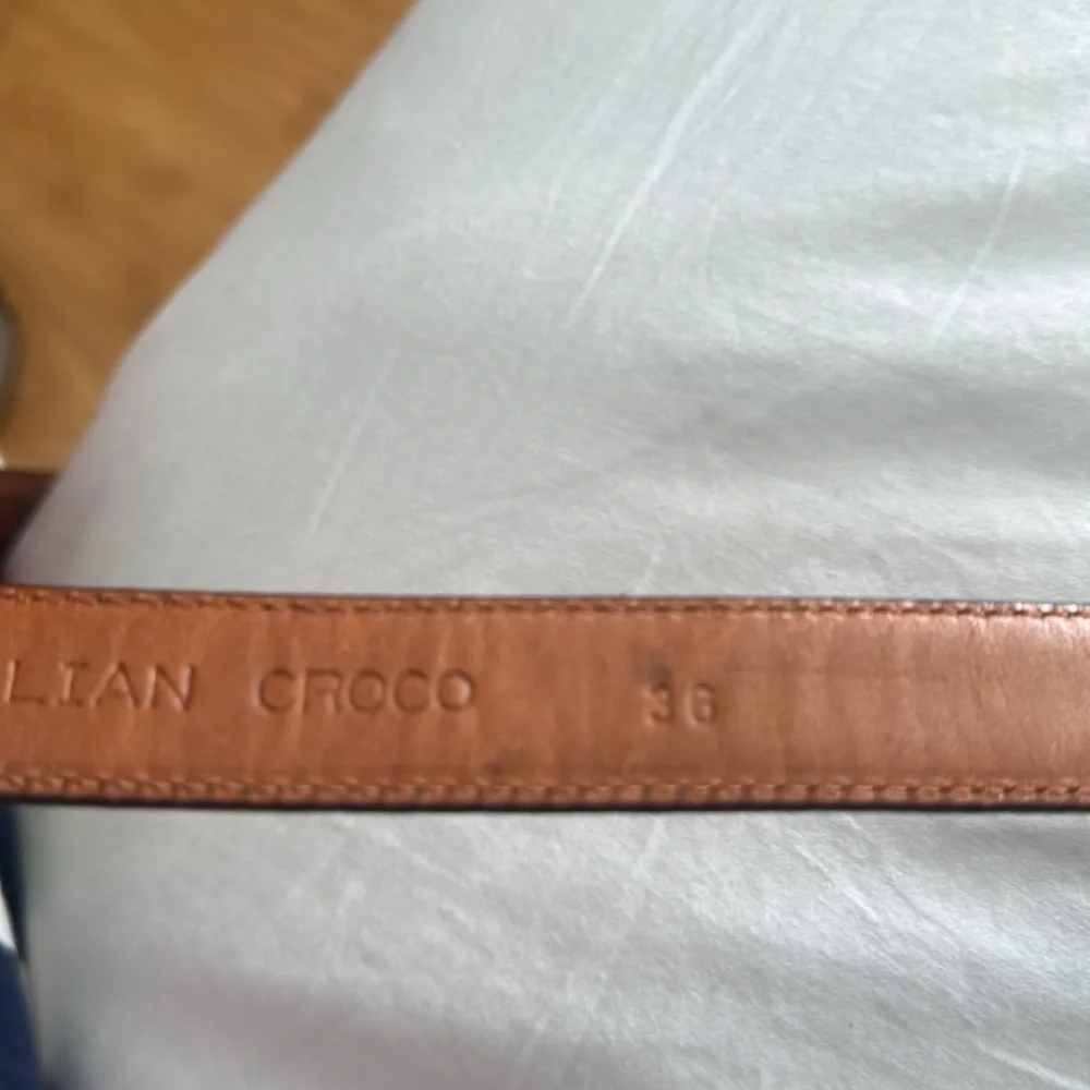 Italian Crocodile 🐊 brown belt with solid brass buckle